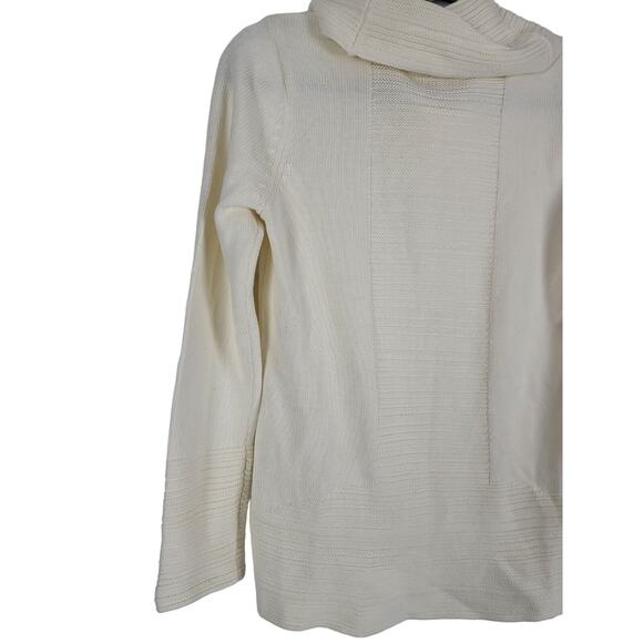 Calvin Klein Cowl Neck Sweater S Womens Long Sleeve Knit Pullover White Top - Picture 10 of 10